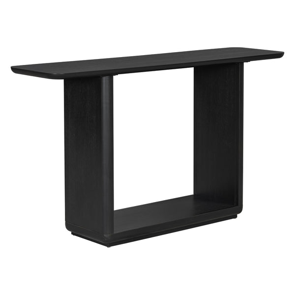 English Elm Mirod Acacia Veneer Console Table with U-base and Curved Edges for Entryway N760P237958B