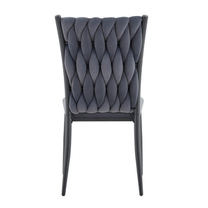 English Elm Elegant Tufted Velvet Dining Chair High Back Foam Seat Tapered Metal Legs Glam W1512P491435