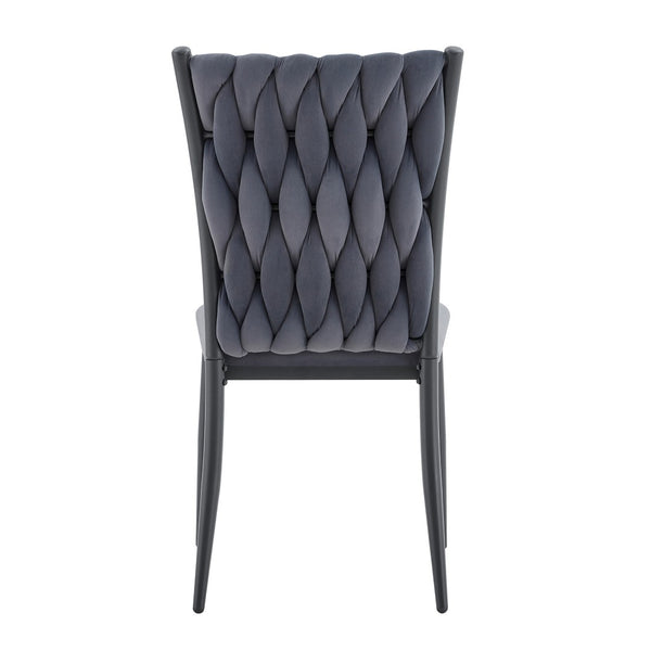 English Elm Elegant Tufted Velvet Dining Chair High Back Foam Seat Tapered Metal Legs Glam W1512P491435