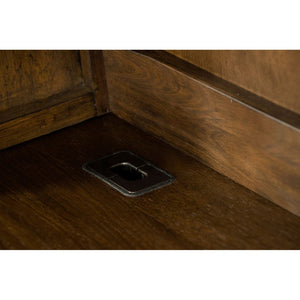 English Elm Stigham Burnished Oak 5-Drawer Credenza & Hutch Set - Elegant Workspace With Power & Storage Solutions B062S00801-GIGA