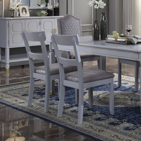 English Elm Set Farmhouse Dining Chairs with X-Back Support and High Back Comfort for Modern Homes, Durable Wood Finish Grey B016P324703