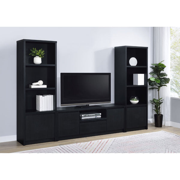 English Elm Sloat Matte Black Media Console with Dual Drawers and Concealed Cabinet Storage B062P451931