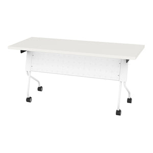 OSP Home Furnishings 5' Flip Top Nesting Training Table Commercial Grade Laminate with Locking Casters White 84225WW