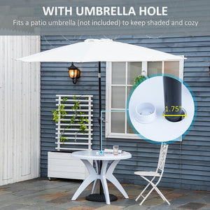English Elm Outsunny Round Plastic Outdoor Bistro Table with Umbrella Hole for Patio Garden W2225P174360