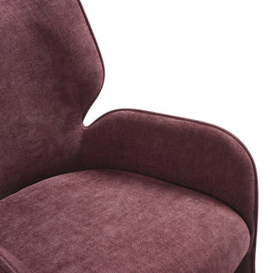 English Elm Alicia Sculptural Wraparound Upholstered Dining Chair with Curved Sled Base for Modern Rooms Purple B2736P464805