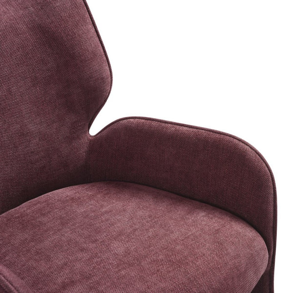 English Elm Alicia Sculptural Wraparound Upholstered Dining Chair with Curved Sled Base for Modern Rooms Purple B2736P464805