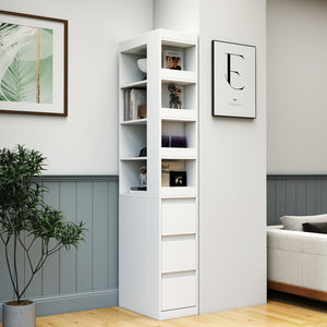 English Elm 70.87" H Modern Wooden Tall Storage Cabinet With 4 Shelves, 3 Drawers For Organized Display & Style W331P281202