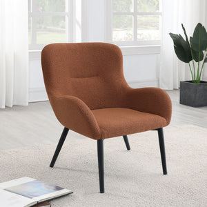 English Elm Luna Rust Upholstered Chair with Curved Mid-Century Silhouette, Plush Textured Fabric & Comfort Trim B062P299844