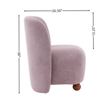 Christopher Knight Home® - Noble House - - Ultra-Soft Modern Low-Back Armless Accent Chair With Skin-Friendly Upholstery And Exquisite Round Pine Wood Feet, For Small Living Spaces, Living Room, Bedroom, Balcony, Office, Reading Nook, Purple