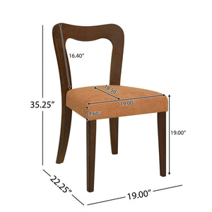English Elm Christopher Knight Home® - Dining Chair Modern Set of 2 with Rounded Back and Upholstered Seat on Durable Rubberwood Frame Caramel,Walnut N771P254007W