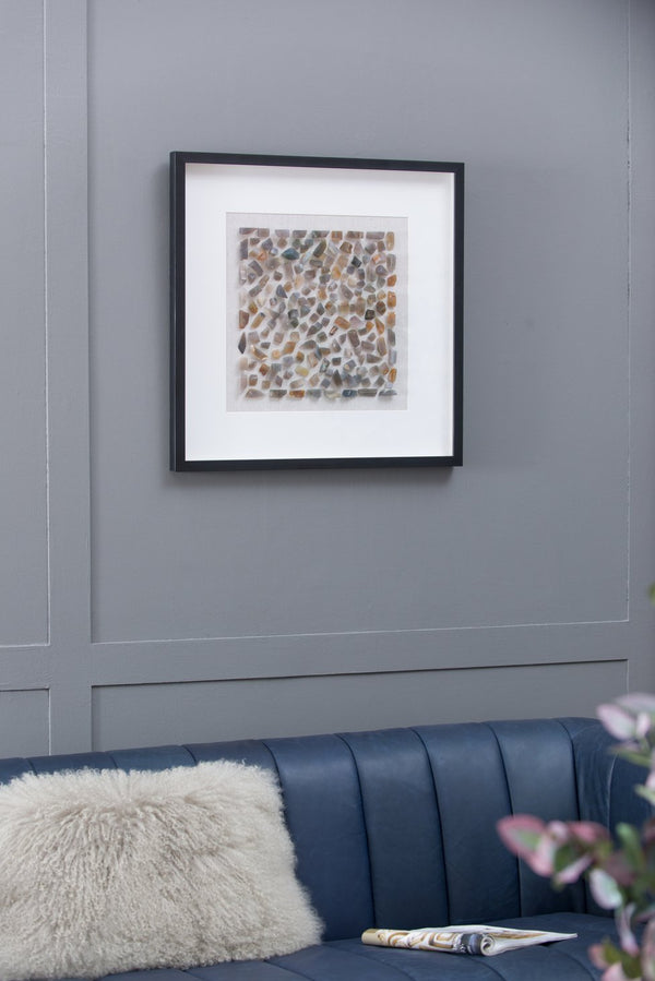 English Elm 23.6X23.6" Shokha Agate Shadow Box Wall Décor – Elegant Velvet Framed Art For Modern Interiors W2078P318303