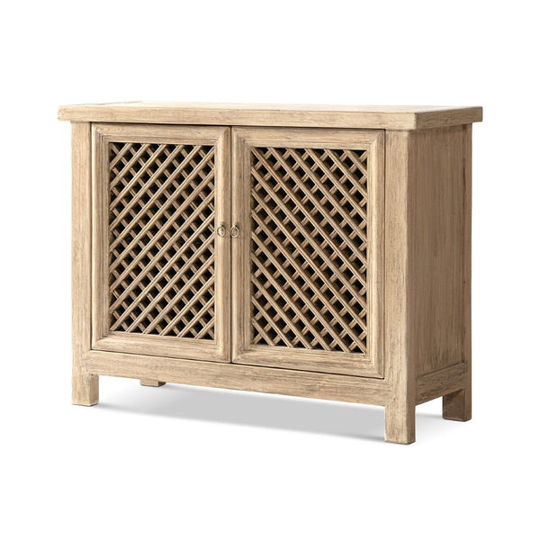 English Elm Arden Reclaimed Pine Lattice Door Accent Cabinet Rustic Storage for Any Room B2719P474439