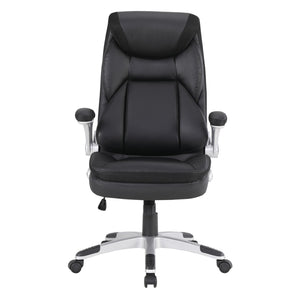 OSP Home Furnishings Exec Bonded Leather Office Chair with Lumbar Support Padded Arms and Ergonomic Tilt ECH17056-EC3