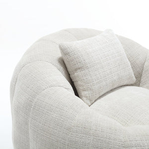 English Elm UNITED Cloud-Luxe Chenille Memory Foam Bean Bag Chair with Ottoman and Pillow for Ultimate Comfort Beige W1568P361685