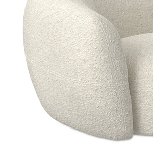 English Elm Sherri 69" Loveseat in Vanilla Cream Boucle — Mid-Century Curved Sofa, Durable 600lb Capacity, Cozy Comfort B136P364319