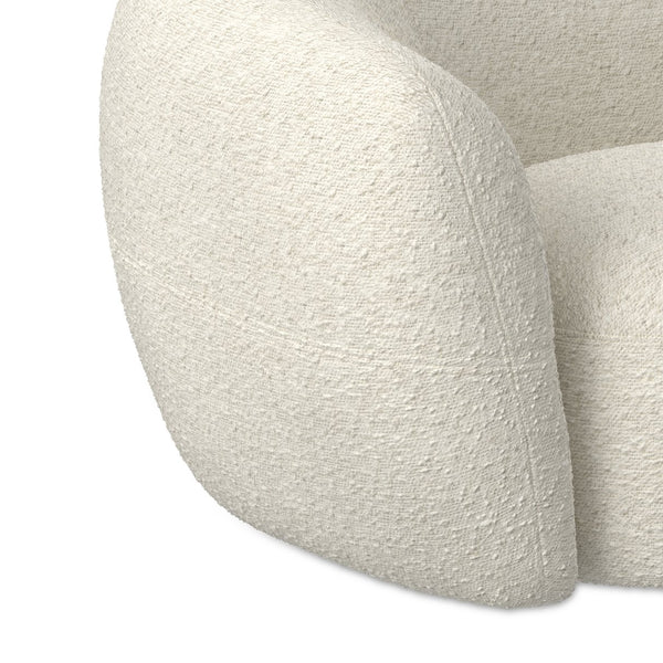 English Elm Sherri 69" Loveseat in Vanilla Cream Boucle — Mid-Century Curved Sofa, Durable 600lb Capacity, Cozy Comfort B136P364319