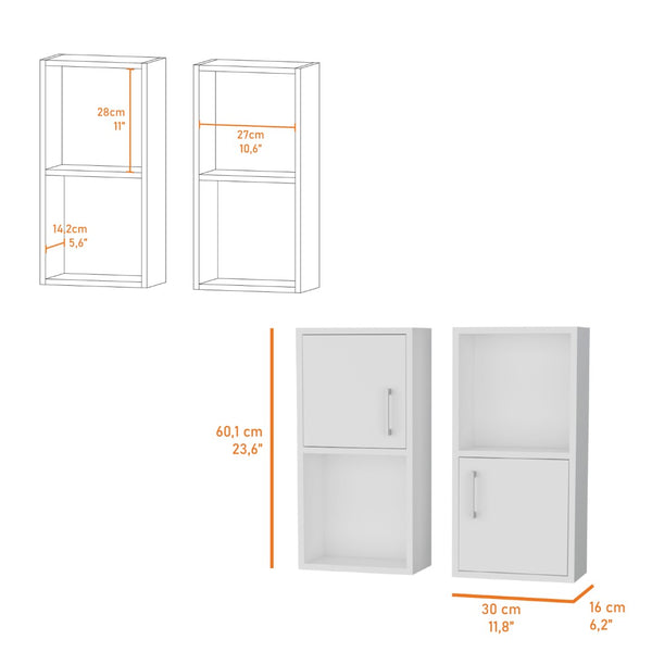 English Elm Dixie Wall Mounted Medicine Cabinet Set of Two with Open Shelf Bathroom Storage B128P460147