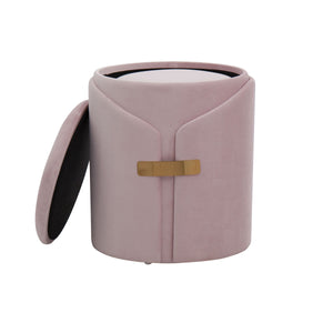 English Elm Dahlia Velvet Nesting Ottoman Set with Gold Metal Accent — Contemporary Glam, Space-Saving Luxe Pink B202P223723