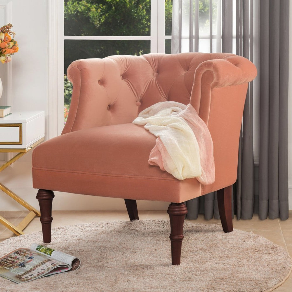 English Elm Katherine Barrel Accent Chair Tufted Velvet Upholstered Seat for Living Room Decor B2719P238175