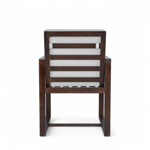 English Elm Patio 7-Piece Acacia Wood Dining Set with Removable Beige Cushions, Durable 330lb Chairs N719Z000090D