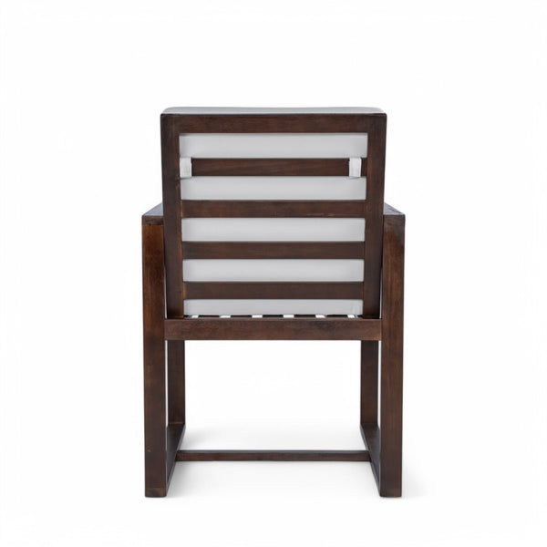 English Elm Patio 7-Piece Acacia Wood Dining Set with Removable Beige Cushions, Durable 330lb Chairs N719Z000090D