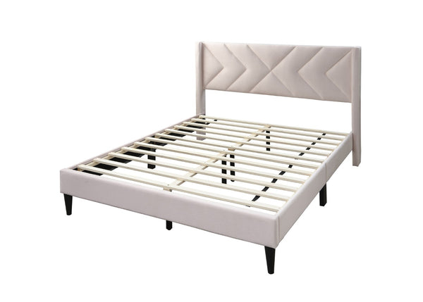 English Elm Modern Diamond Tufted Platform Bed Burlap Upholstered Frame for Loft Bedrooms Light Pink B011P418605
