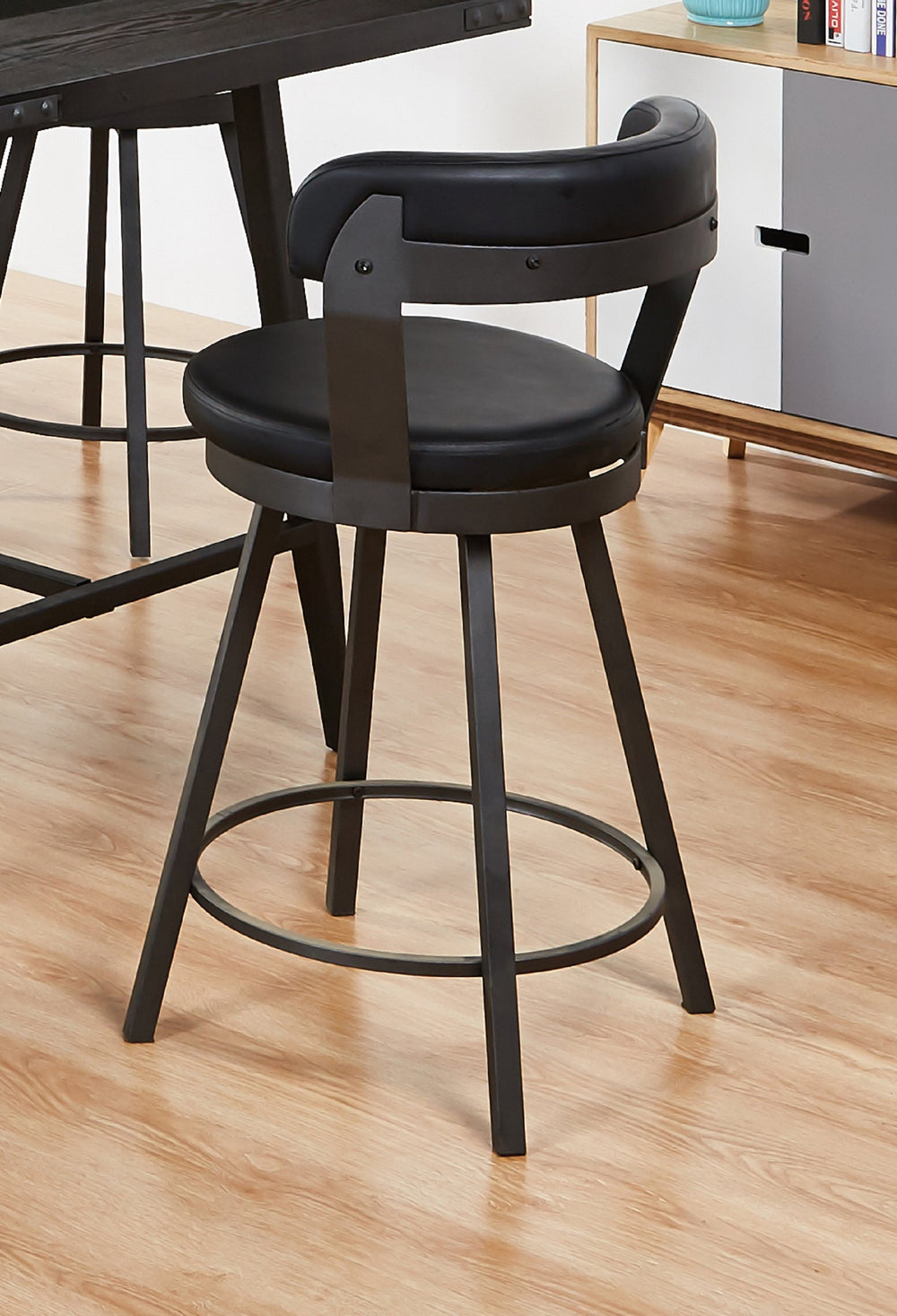 English Elm 2pc Pub Height Swivel Counter Stools with Padded Seats & Backs, 360° Rotation, 21"W x 37"H B011P405688