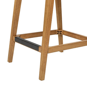 English Elm Jennifer Taylor Home - Pierre 26" Farmhouse Saddle Counter Stool with Back, Sunkissed Beige Leather, Rubberwood & Brass Accents B2719P238396