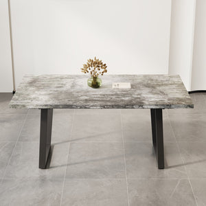 English Elm Simple 6-Person Gray MDF Dining Table 62.9" Rectangular — Modern, Waterproof Surface, Durable Craftsmanship, Quick Assembly W1727P241149