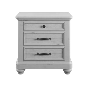 English Elm Wallace & Bay - Wallace & Bay  Mariano Gray 3-Drawer Nightstand With Usb