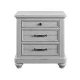 Wallace & Bay Mariano Gray USB Nightstand - Coastal Style, Easy Assembly, 28x17x28 Height