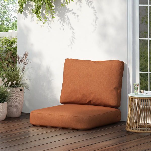 English Elm Christopher Knight Home® - Noah Outdoor Club Chair Cushion Set - Vibrant Orange Weather-Resistant Comfort For Patios & Decks N775P291454O