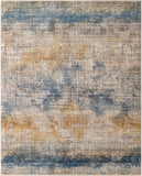 Unique Loom Deepa Whane Machine Made Abstract Rug Blue Ivory, Yellow/Gray 7' 10" x 9' 8"