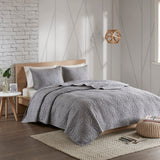 Urban Habitat Caden Modern/Contemporary 3 Piece Cotton Quilt Set UH13-2099 Grey