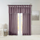 Madison Park Emilia Transitional Lightweight Faux Silk Valance With Beads MP41-4476 Purple