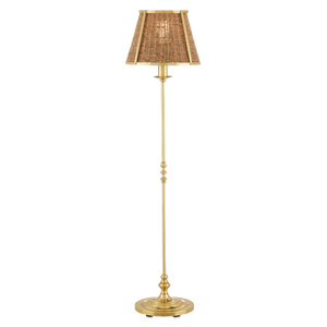 Deauville Floor Lamp - Handmade Seagrass & Brass Light Fixture with French Flair for Elegant Spaces