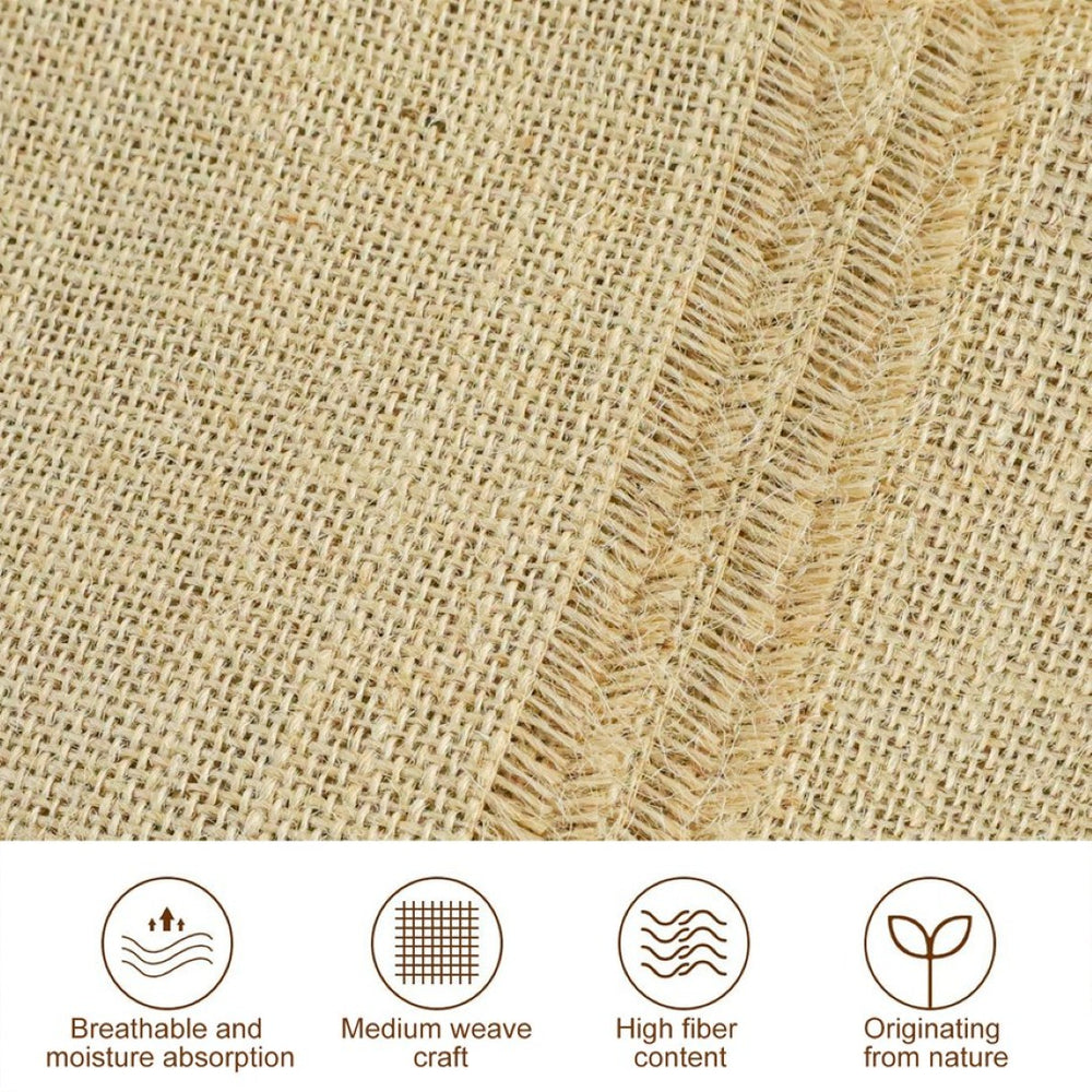 English Elm 3.3 Ft Natural Jute Burlap Roll Biodegradable Woven Fabric for Garden Weed Control T3656P337263