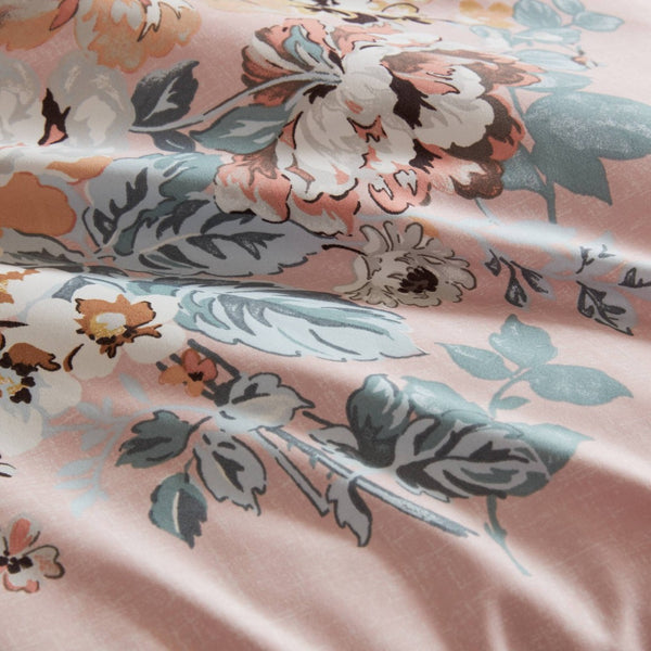 English Elm 7-piece Queen Comforter Set Vintage Floral Blush Reversible Polyester Bedroom Bedding B035P408236
