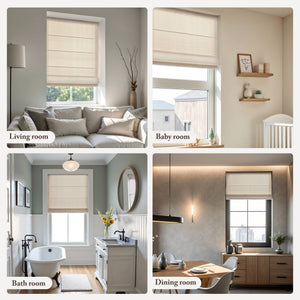 English Elm 1Pc Cordless Roman Blind - 34X64" Elegant Galen Matte Fabric For Light Control & Privacy B035P341198