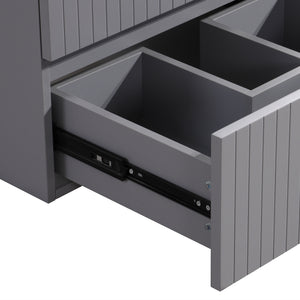 English Elm HK2301-24-GY Modern 24" Floating Bathroom Vanity Cabinet, Wall-Mounted Space-Saving Sink Console W1550P168199