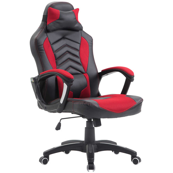English Elm Homcom Racing Style Gaming Chair With 6-Point Massage, Heated Support, Adjustable Height & Recline W2225P217485