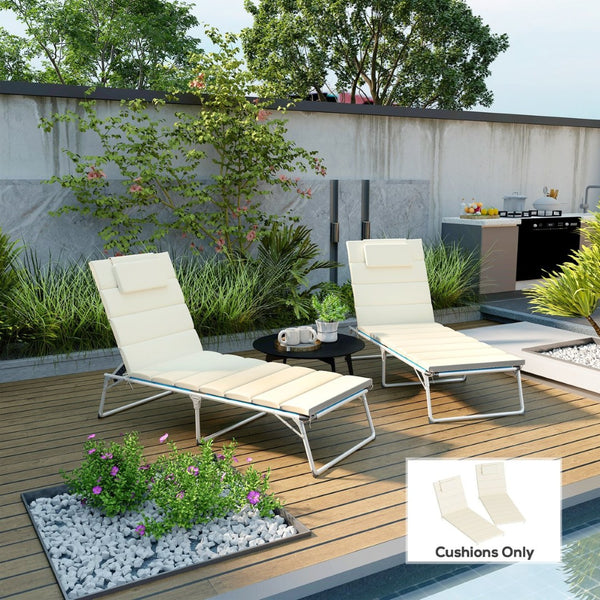 English Elm Outsunny Upf50 Olefin Chaise Cushions Set of 2 with Foam Core for Patio Poolside W2225P485598
