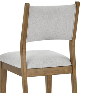 English Elm Dafne Mid-century Dining Side Chairs with Walnut Oak Frame and Padded Gray Seat B2749P413312