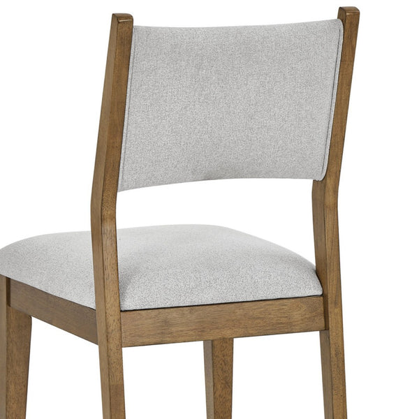 English Elm Dafne Mid-century Dining Side Chairs with Walnut Oak Frame and Padded Gray Seat B2749P413312