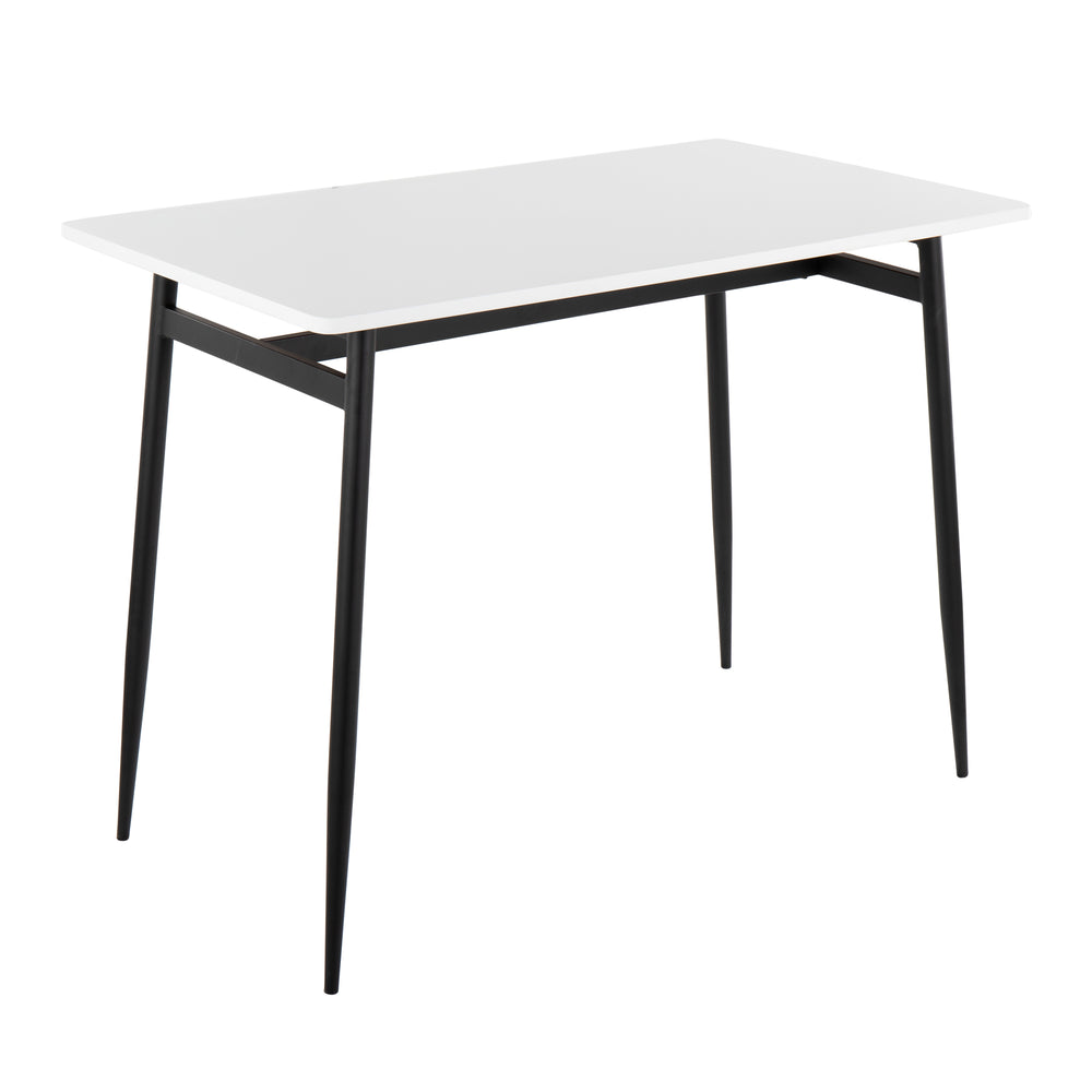 English Elm Marcel Counter Table – Sleek Black Metal & White Wood Design For Modern Dining & Entertaining Spaces B202P223372