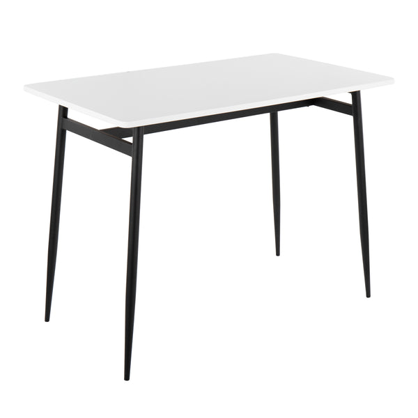 English Elm Marcel Counter Table – Sleek Black Metal & White Wood Design For Modern Dining & Entertaining Spaces B202P223372