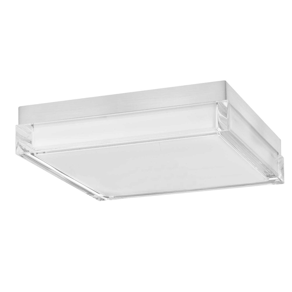 English Elm 11-inch Matte Led Flush Mount Ceiling Light Dimmable Frosted Diffuser Modern Low Profile Chrome B370P398965