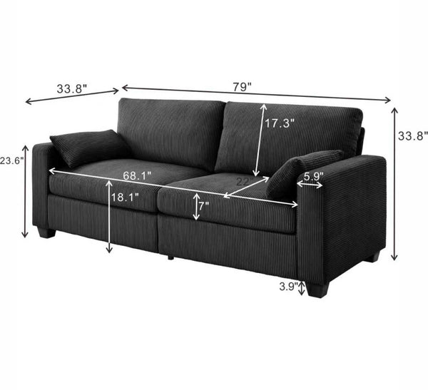 English Elm Modern Fabric Loveseat with Fsc Wood Frame Spring Cushions and Washable Covers W5515P443358
