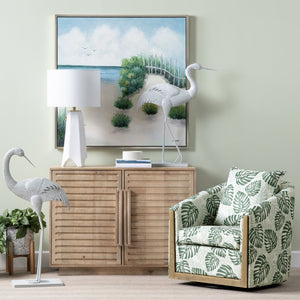 Crestview Collection Coastal Accent Chair - Stylish Green Leaf Design, Durable Fabric, Washable Cushion & Sturdy Frame Green Polyester Cvfzr6147