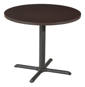 OSP Home Furnishings Napa Round Dining Table Seats Four Compact Bistro Style for Kitchen or Small Space Espresso NAPESP-33
